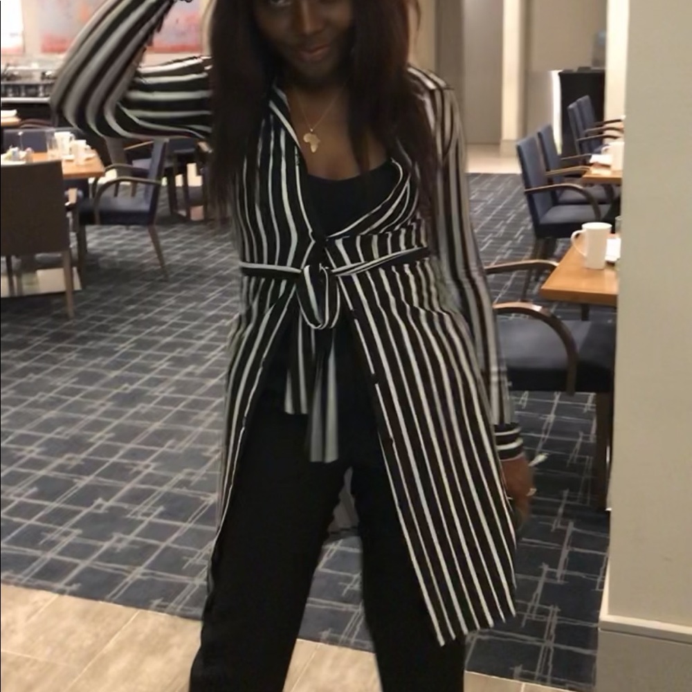 Black and white stripe jacket